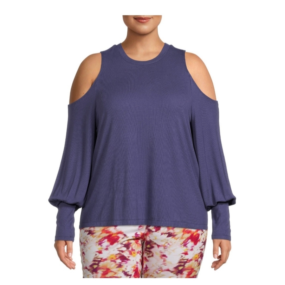 Terra & Sky Cold Shoulder Top